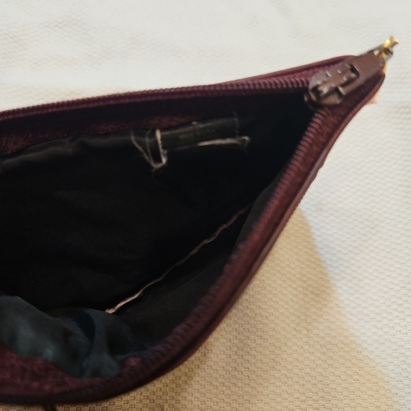 Rolfs Vintage 80's Women's Coin Change Purse Key Ring Zipper Deep Red Embossed - Picture 5 of 6